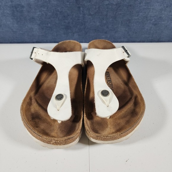 Birkenstock Gizeh Women's Sandals US 7.5 White Pearl Antique Lace Birko-Flor - Picture 2 of 13